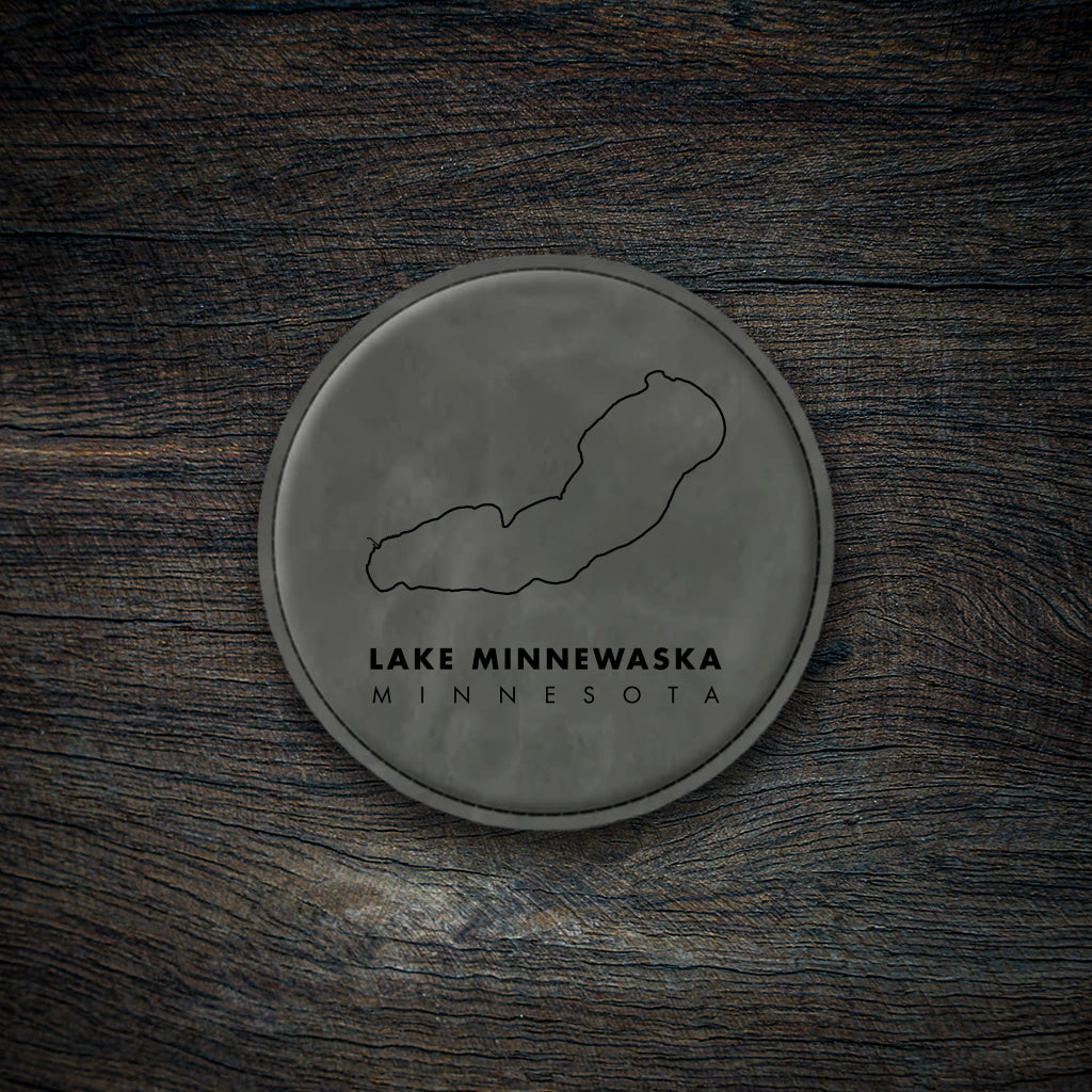 Lake Minnewaska Map Leatherette Coaster