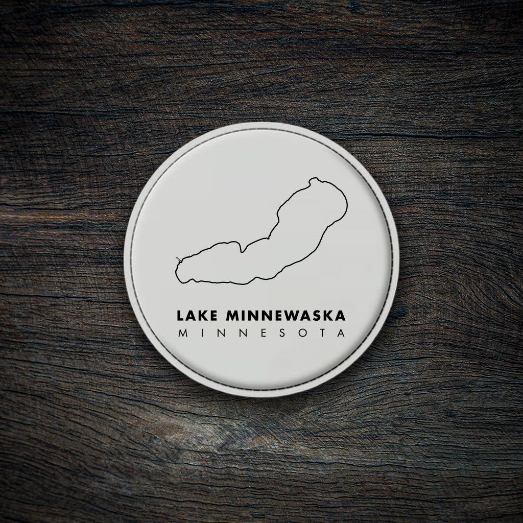 Lake Minnewaska Map Leatherette Coaster