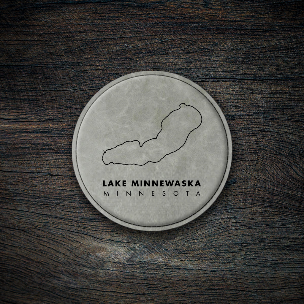 Lake Minnewaska Map Leatherette Coaster