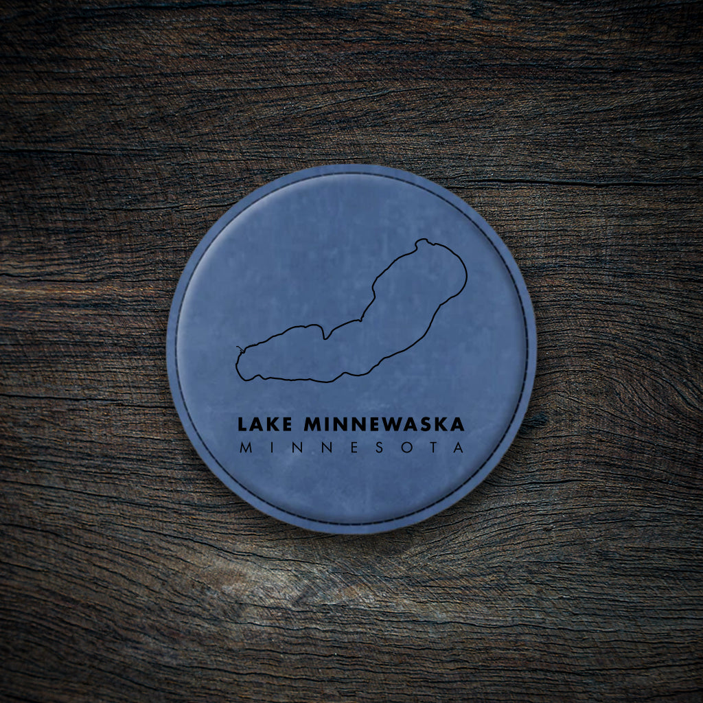 Lake Minnewaska Map Leatherette Coaster