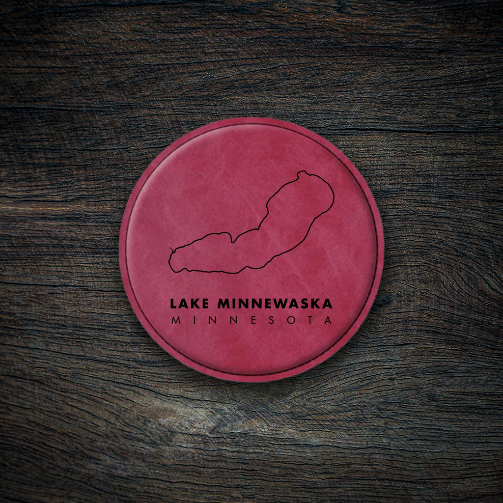 Lake Minnewaska Map Leatherette Coaster
