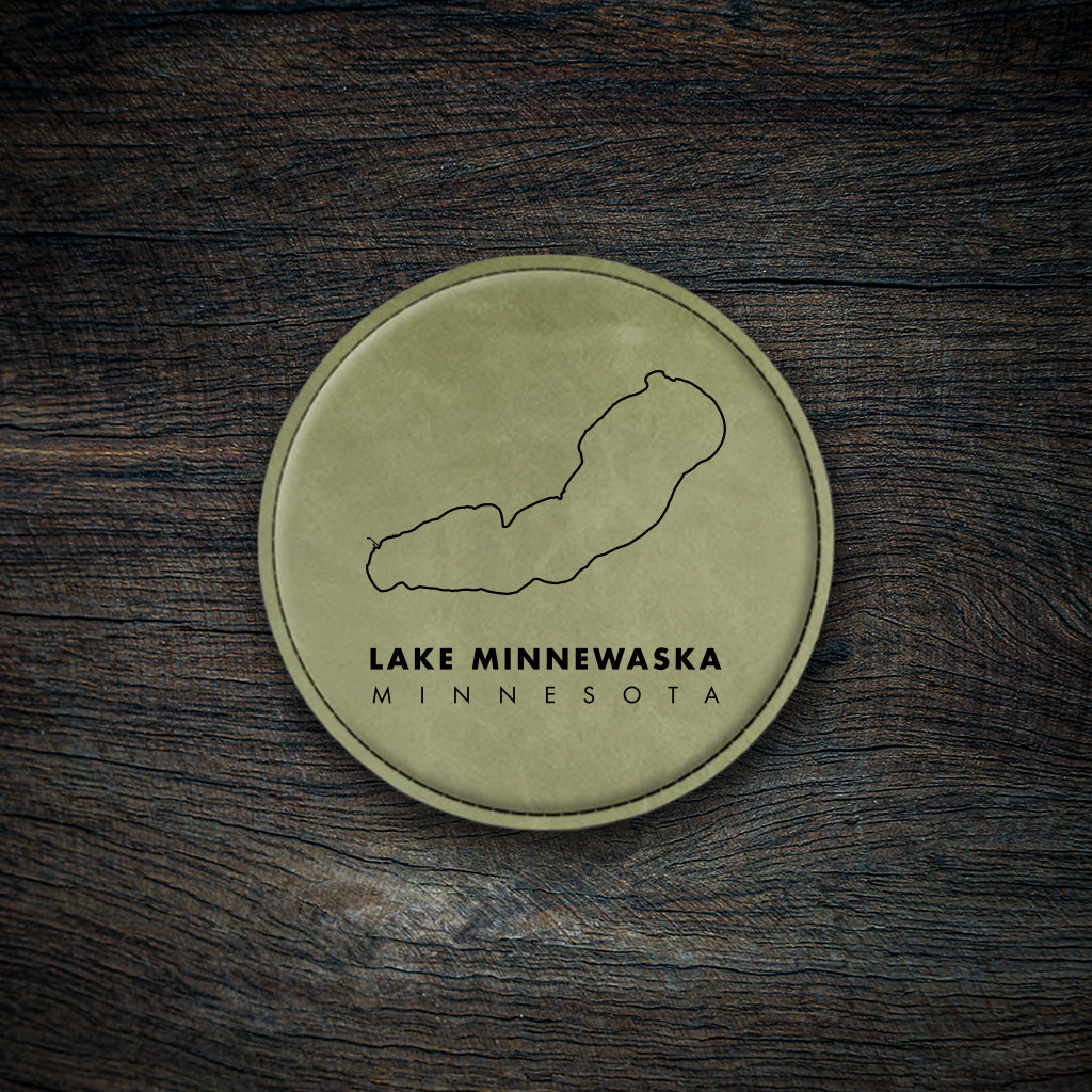 Lake Minnewaska Map Leatherette Coaster