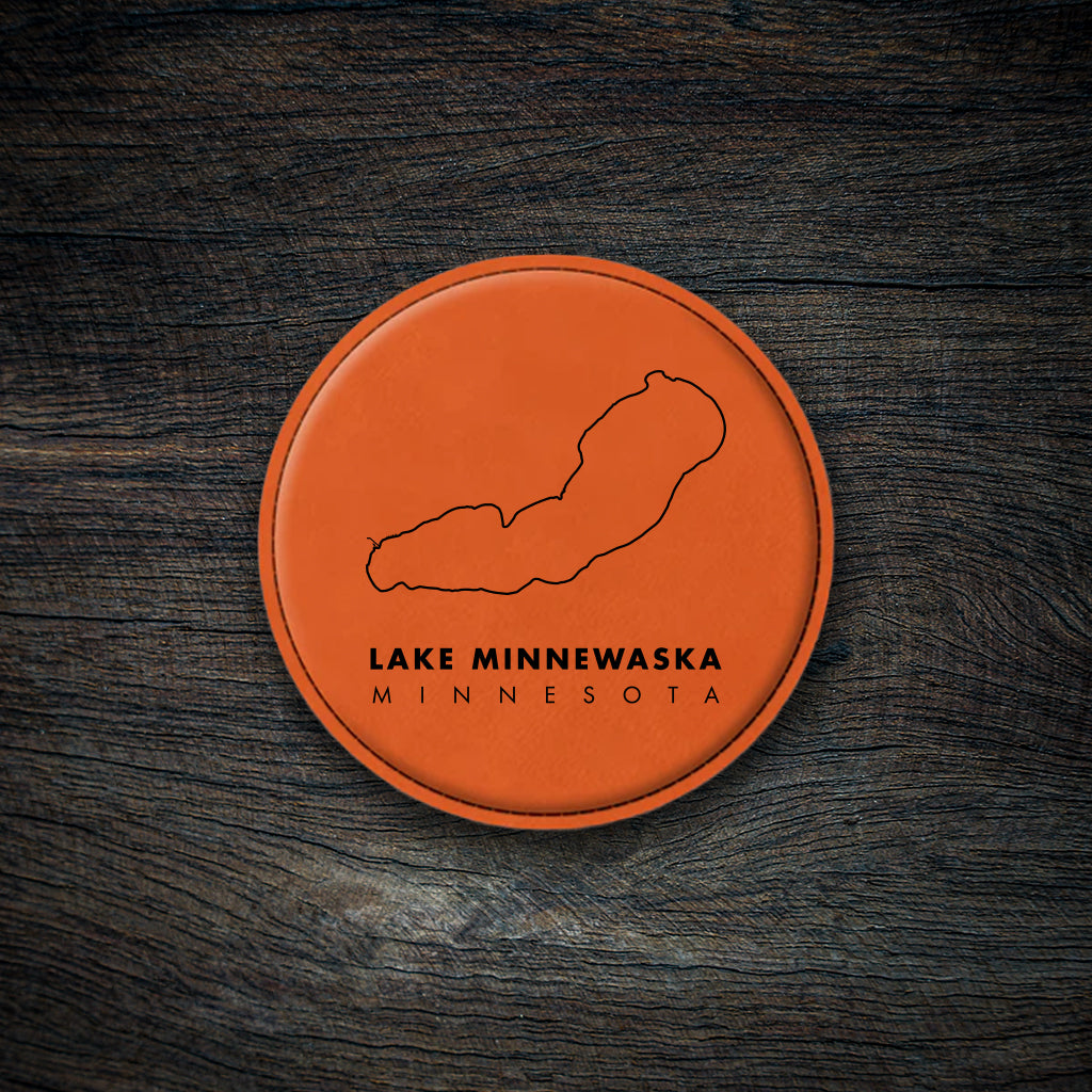 Lake Minnewaska Map Leatherette Coaster