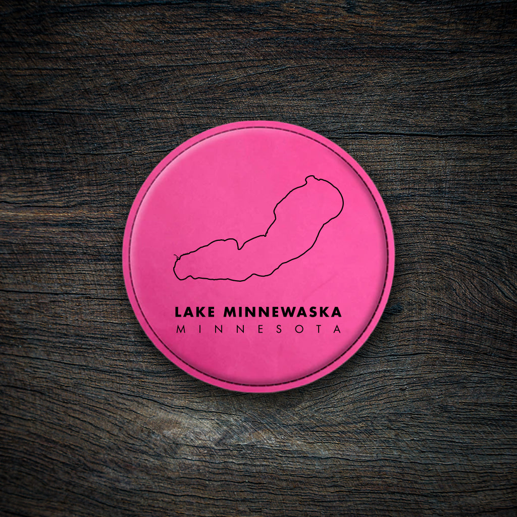 Lake Minnewaska Map Leatherette Coaster