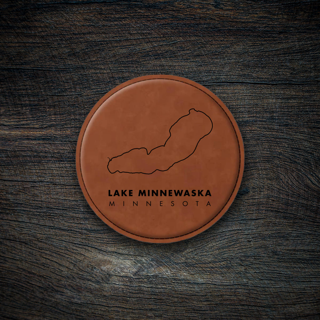 Lake Minnewaska Map Leatherette Coaster