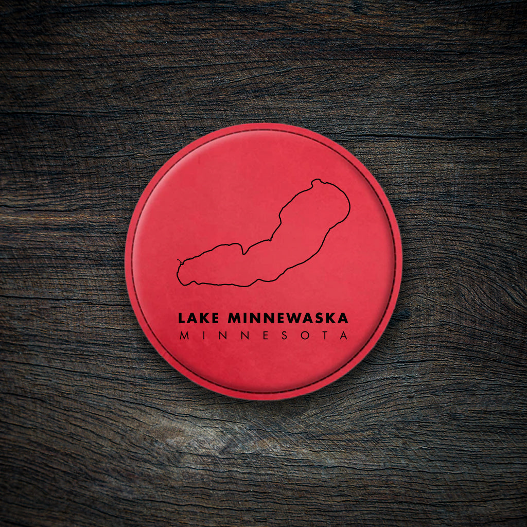 Lake Minnewaska Map Leatherette Coaster