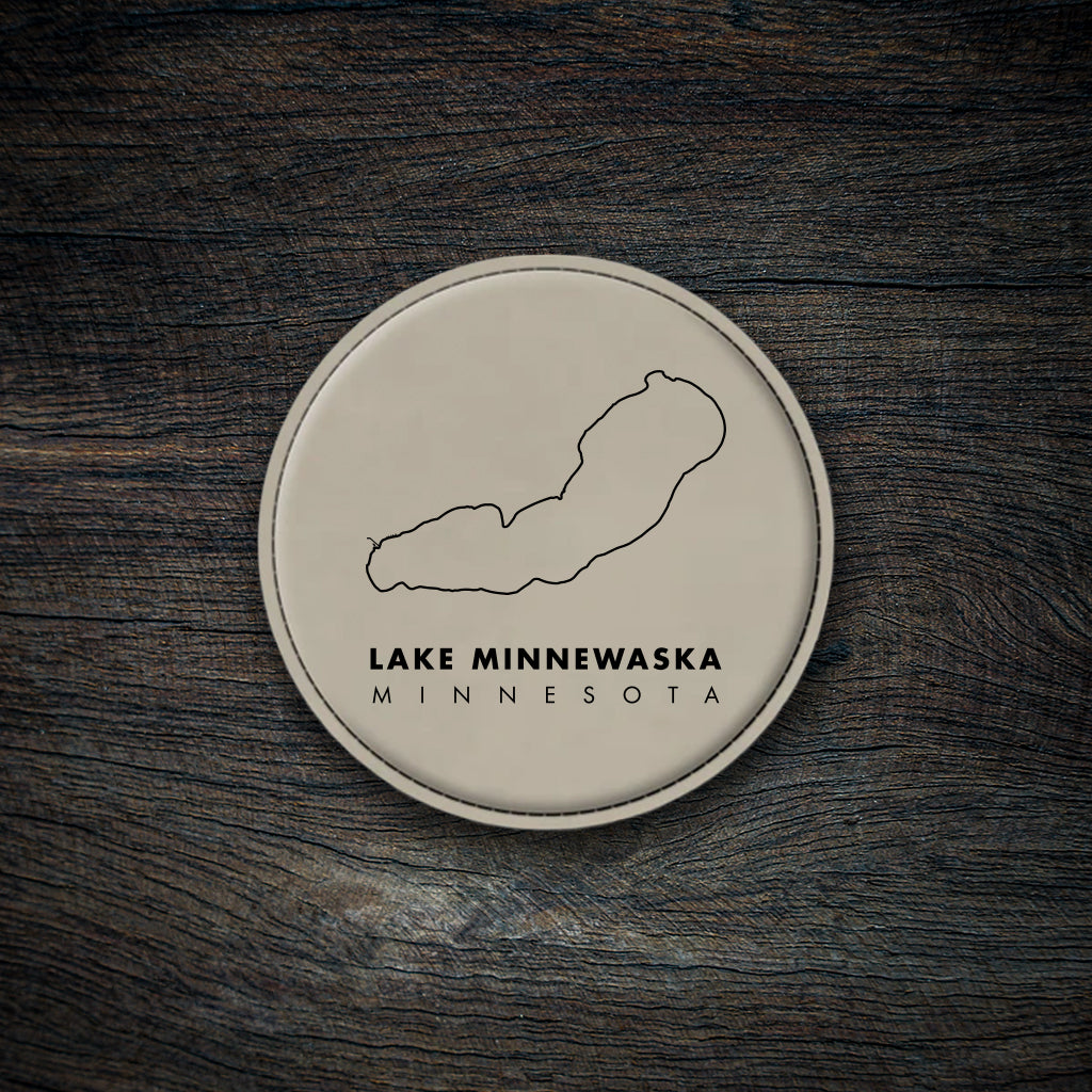 Lake Minnewaska Map Leatherette Coaster