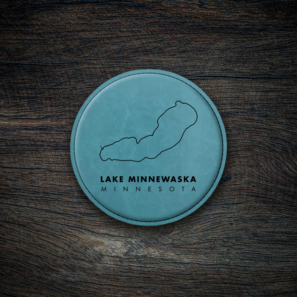 Lake Minnewaska Map Leatherette Coaster