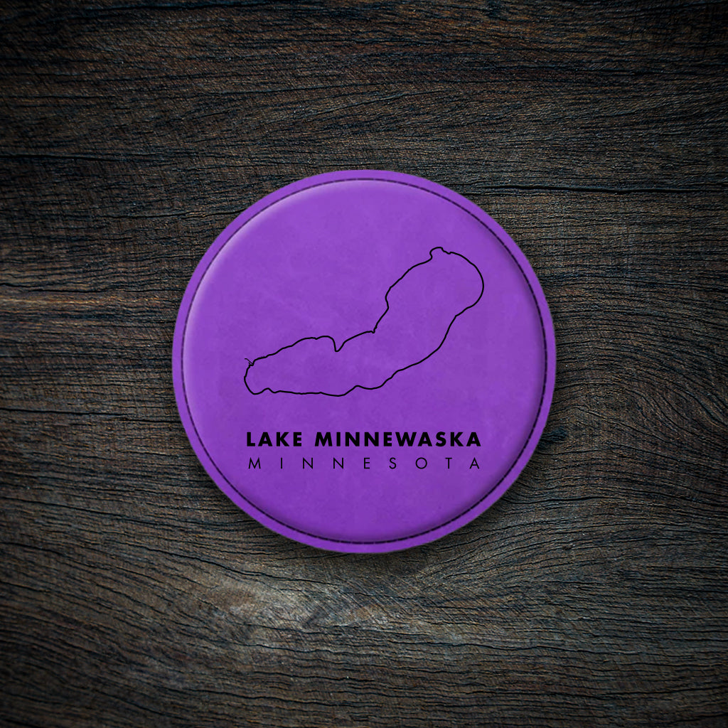Lake Minnewaska Map Leatherette Coaster