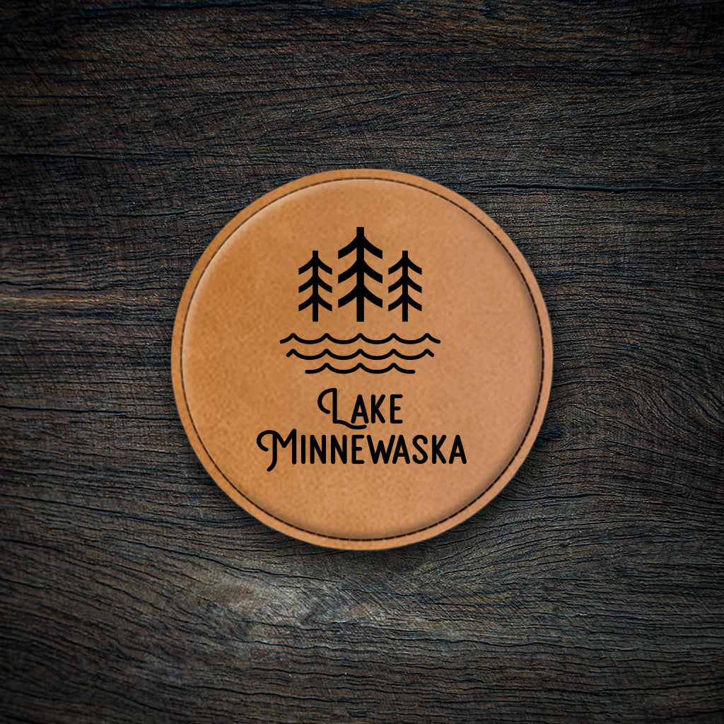 Lake Minnewaska Icon Leatherette Coaster