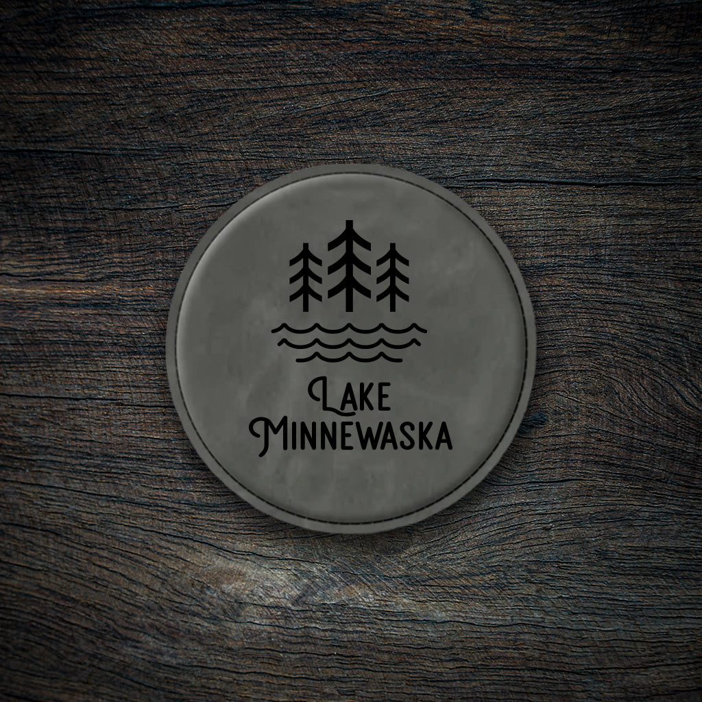 Lake Minnewaska Icon Leatherette Coaster