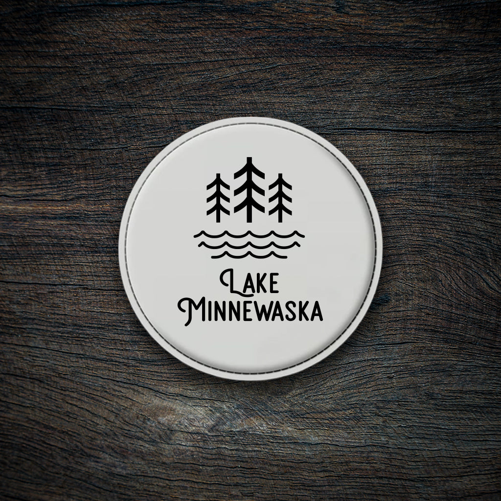 Lake Minnewaska Icon Leatherette Coaster