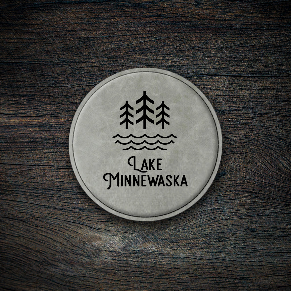 Lake Minnewaska Icon Leatherette Coaster