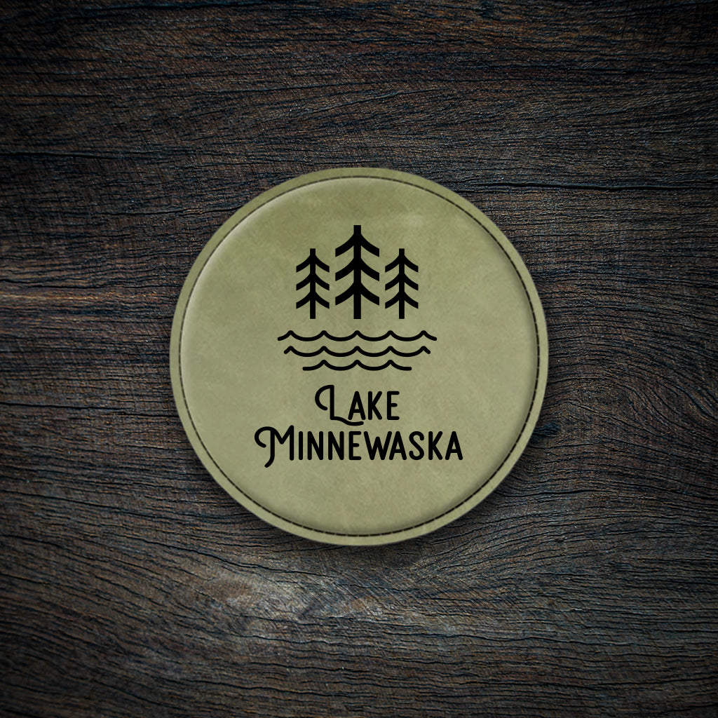 Lake Minnewaska Icon Leatherette Coaster