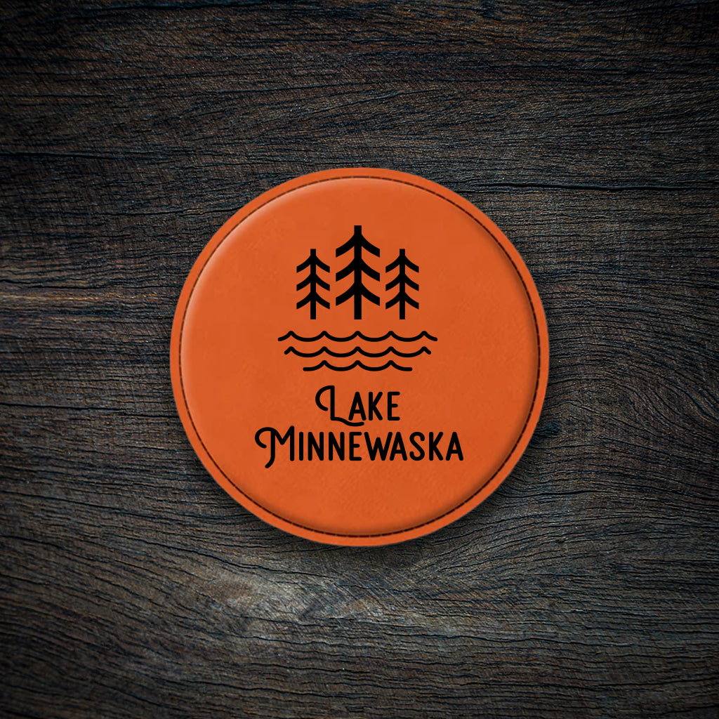 Lake Minnewaska Icon Leatherette Coaster