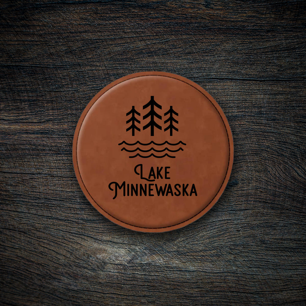 Lake Minnewaska Icon Leatherette Coaster