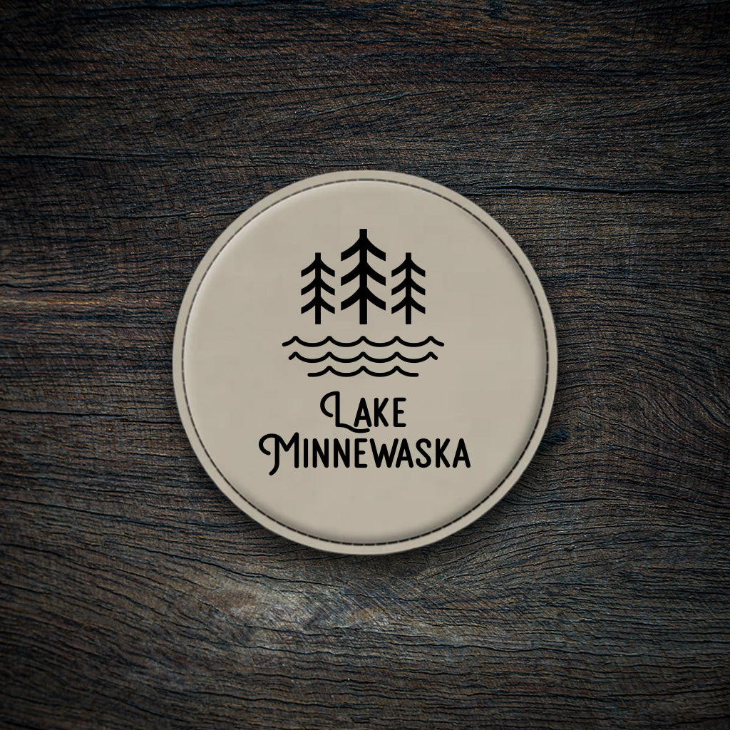 Lake Minnewaska Icon Leatherette Coaster