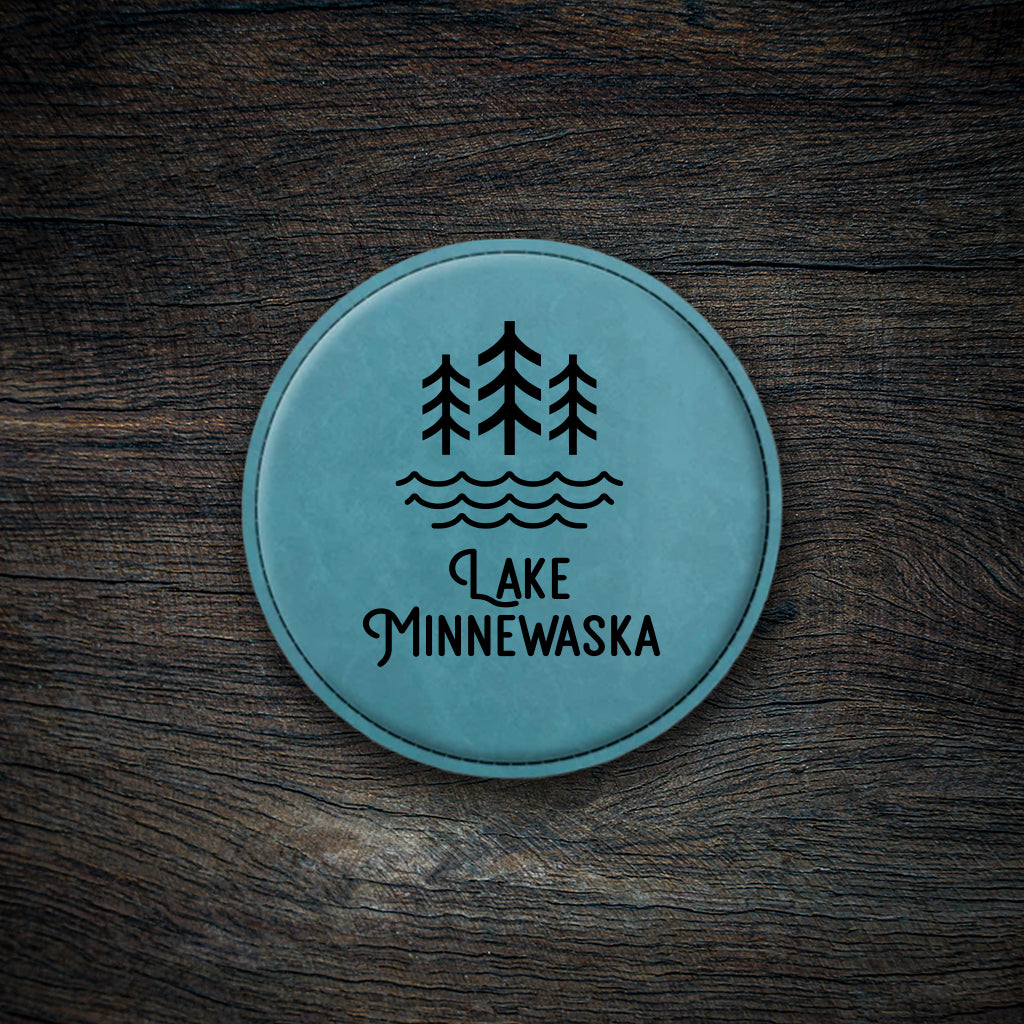 Lake Minnewaska Icon Leatherette Coaster