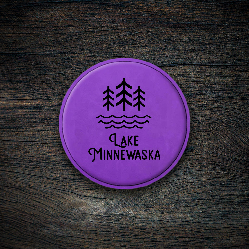 Lake Minnewaska Icon Leatherette Coaster