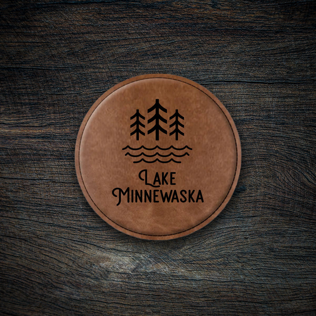 Lake Minnewaska Icon Leatherette Coaster