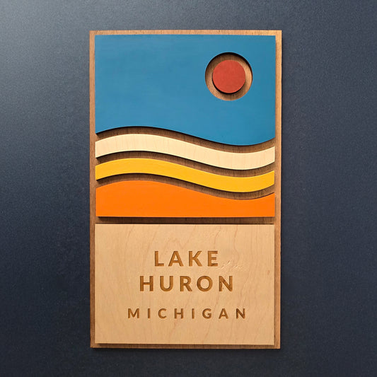 Lake Huron Wooden Sign