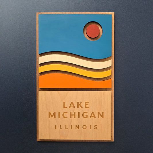 Lake Michigan Wooden Sign