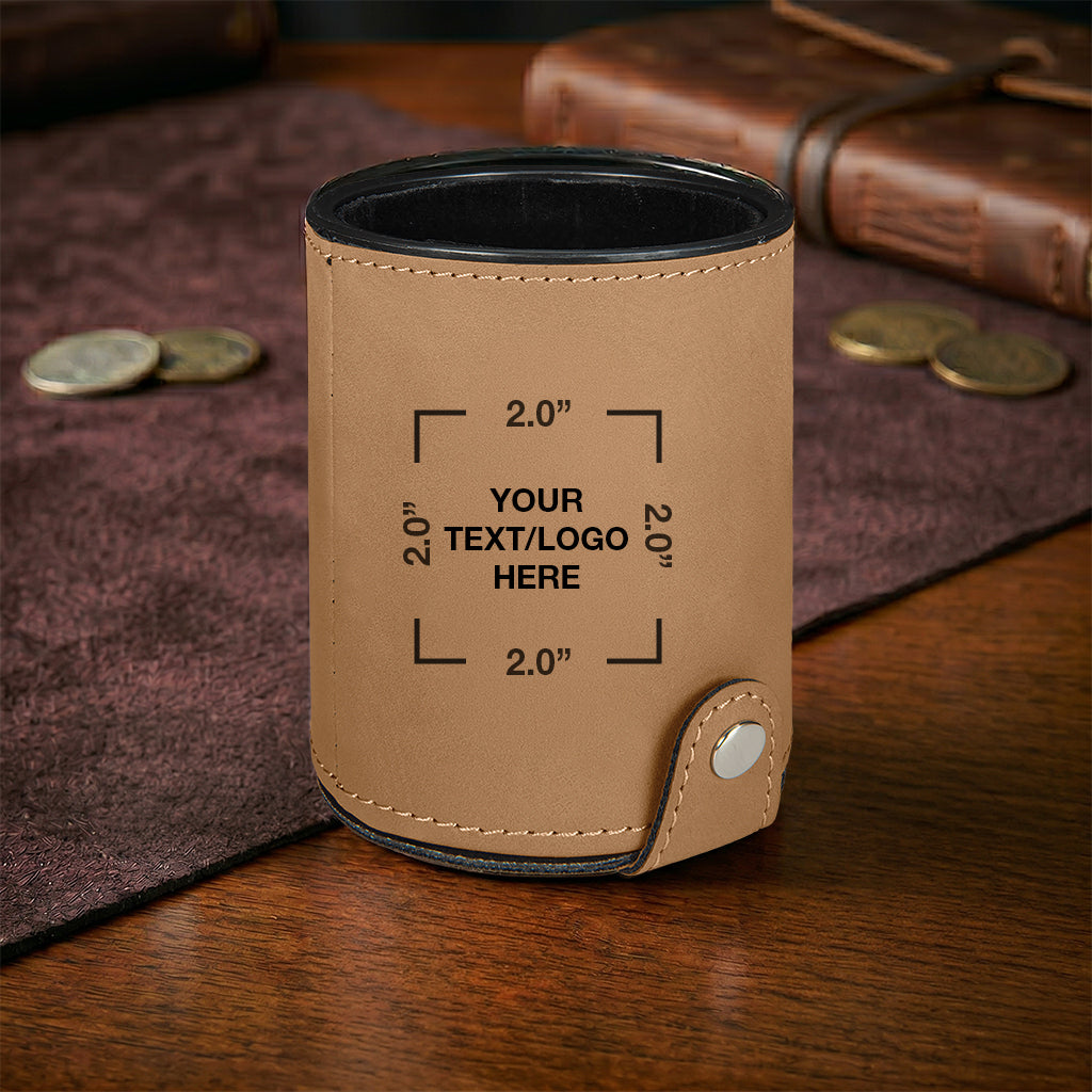 Custom Engraved Leatherette Dice Shaker Cup