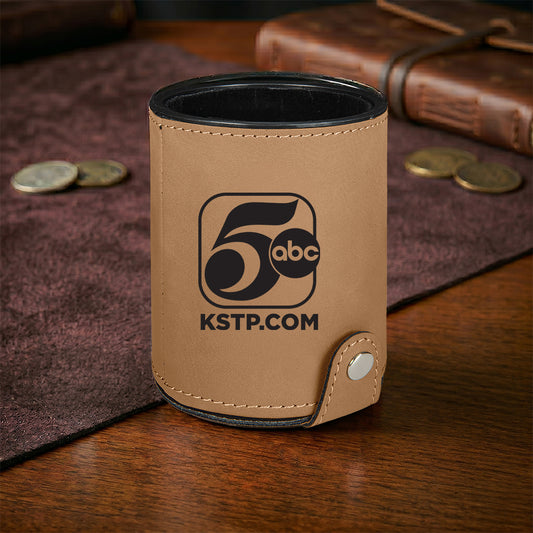 KSTP Custom Engraved Leatherette Dice Cup