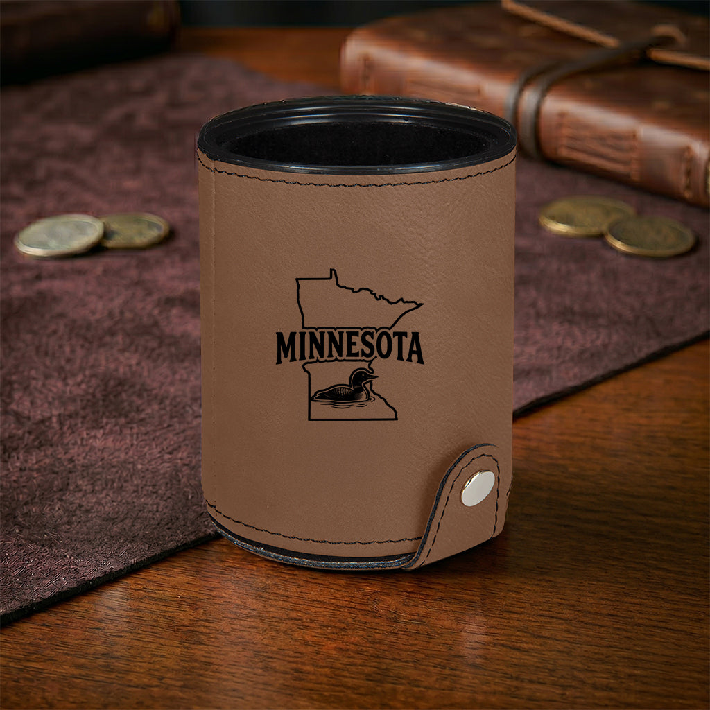 Minnesota Loon Leatherette Dice Cup & Shaker Set (Includes 5 Dice)