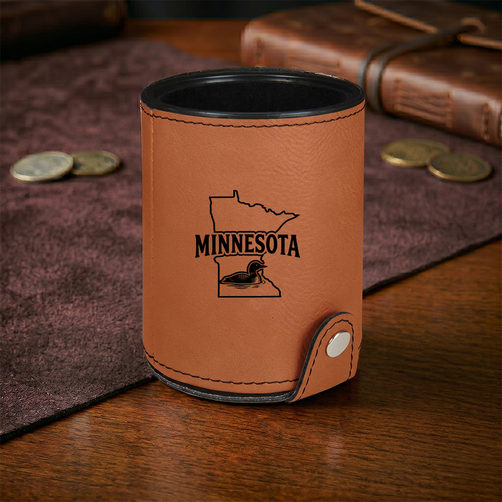 Minnesota Loon Leatherette Dice Cup & Shaker Set (Includes 5 Dice)