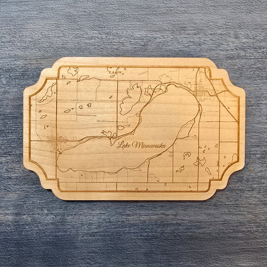 Lake Minnewaska Map Wood Magnet