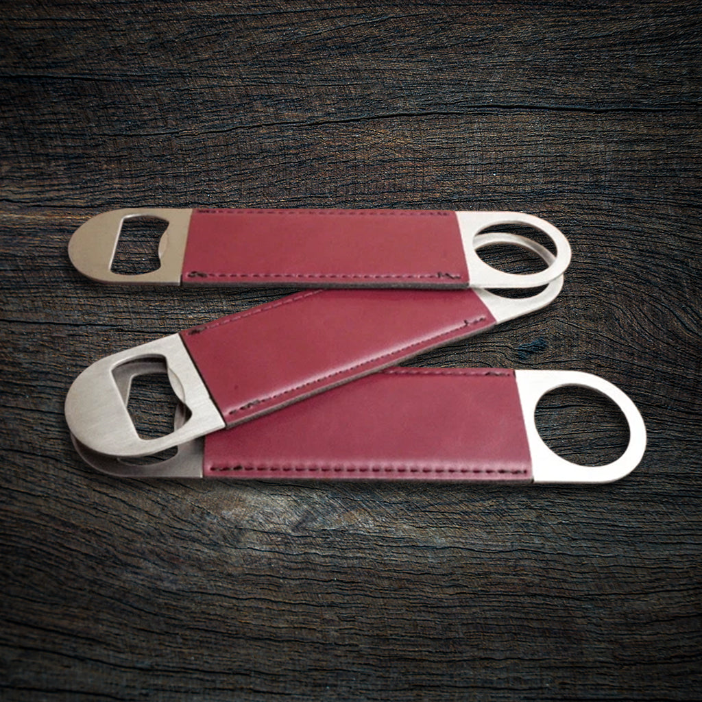 Custom Laser-Engraved Leatherette Speed Bottle Opener | Heavy-Duty Bar Blade