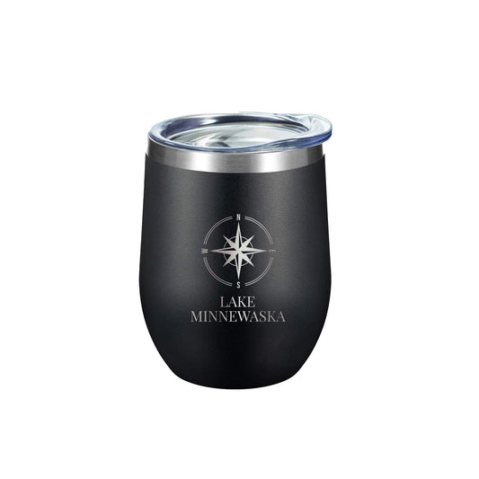 Lake Minnewaska Compass Stainless Steel Wine Tumbler