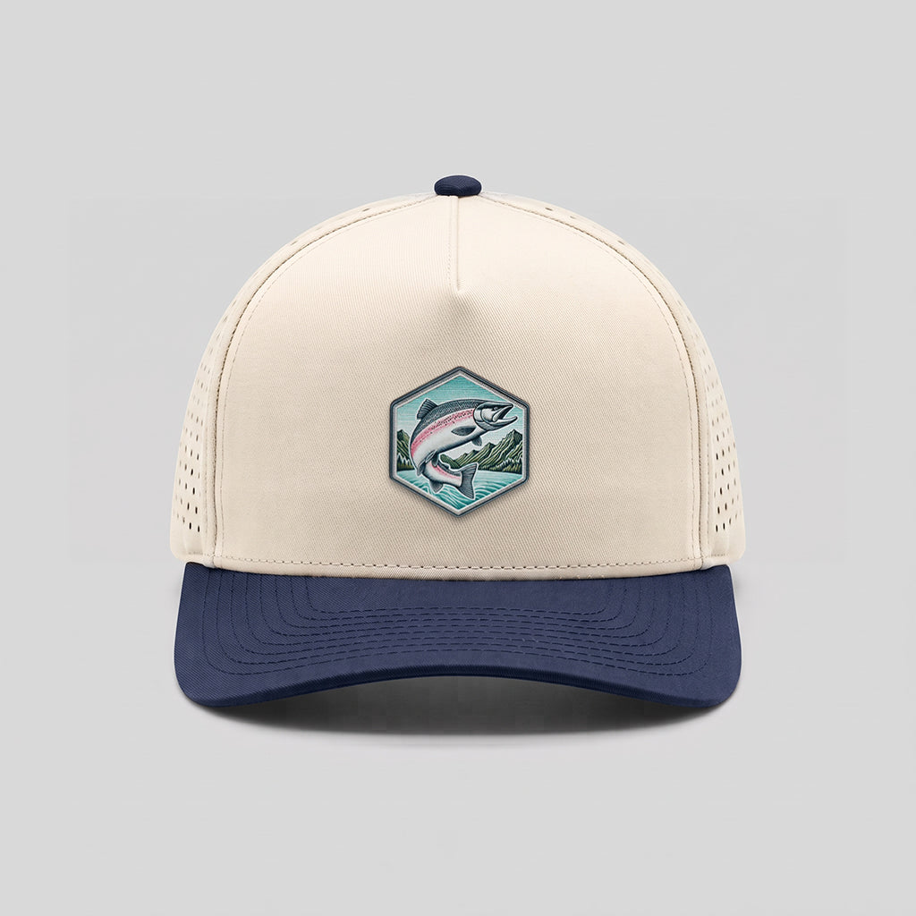 Jumping Salmon Water-Resistant Performance Snapback Hat