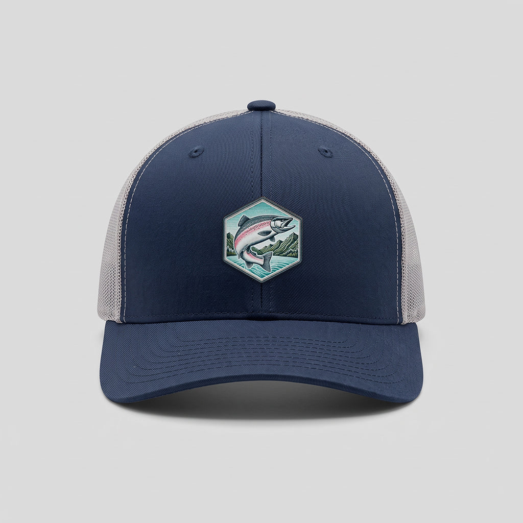 Jumping Salmon Yupoong Classic Retro Trucker Hat