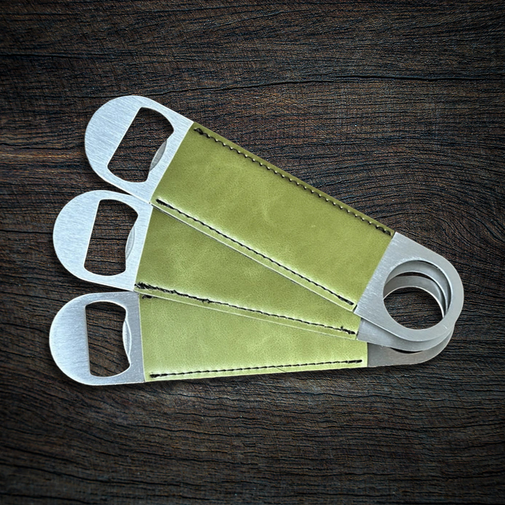 Custom Laser-Engraved Leatherette Speed Bottle Opener | Heavy-Duty Bar Blade