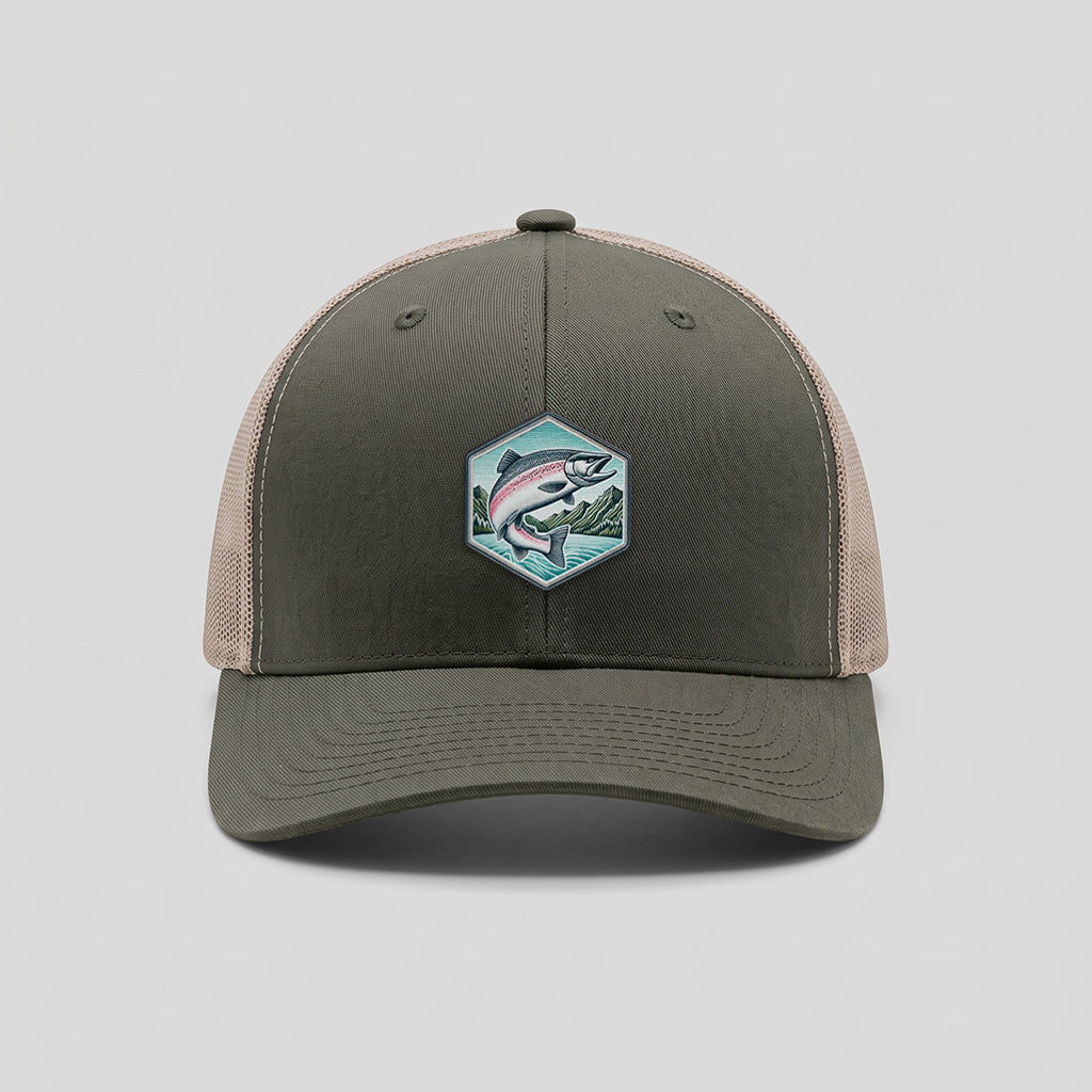 Jumping Salmon Yupoong Classic Retro Trucker Hat