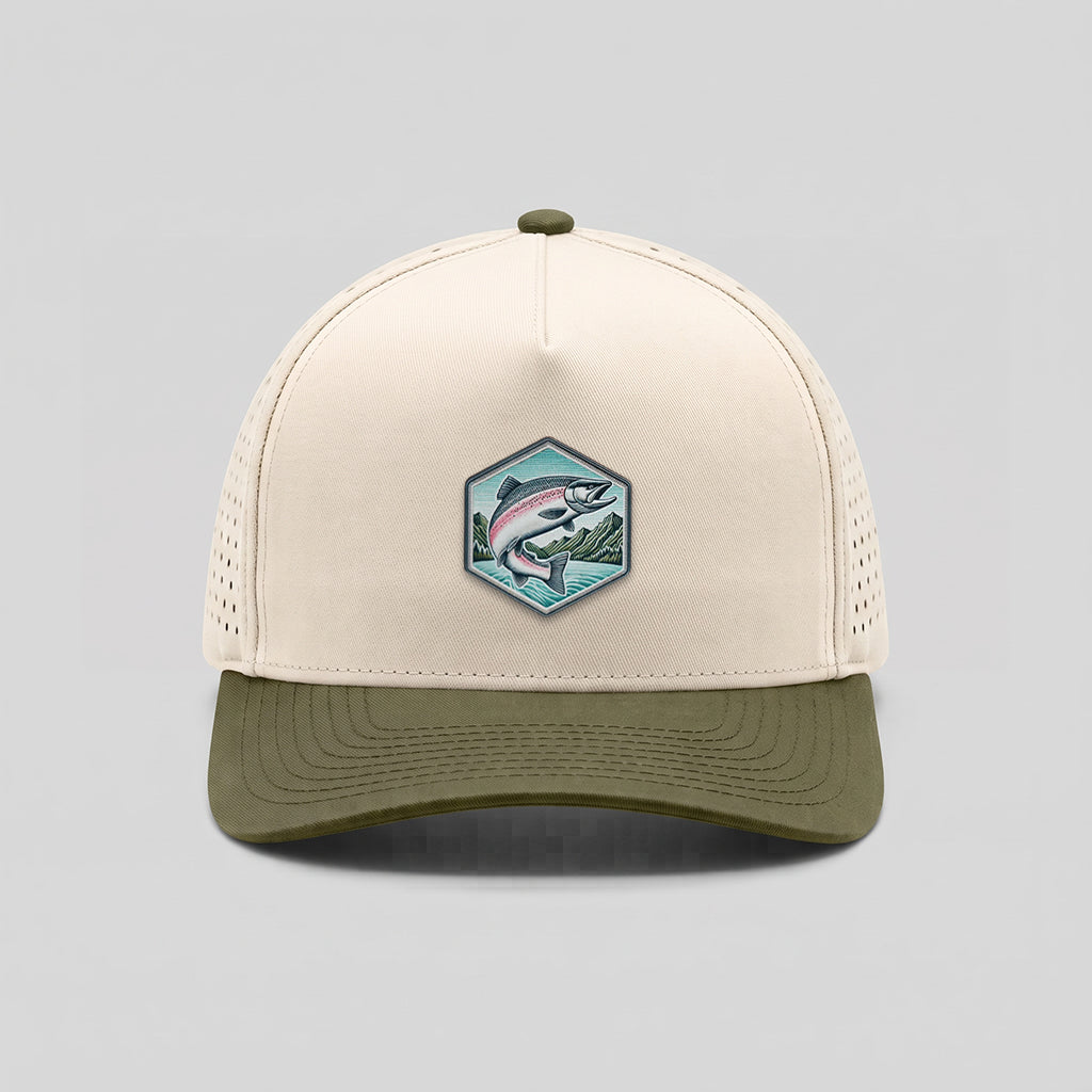 Jumping Salmon Water-Resistant Performance Snapback Hat