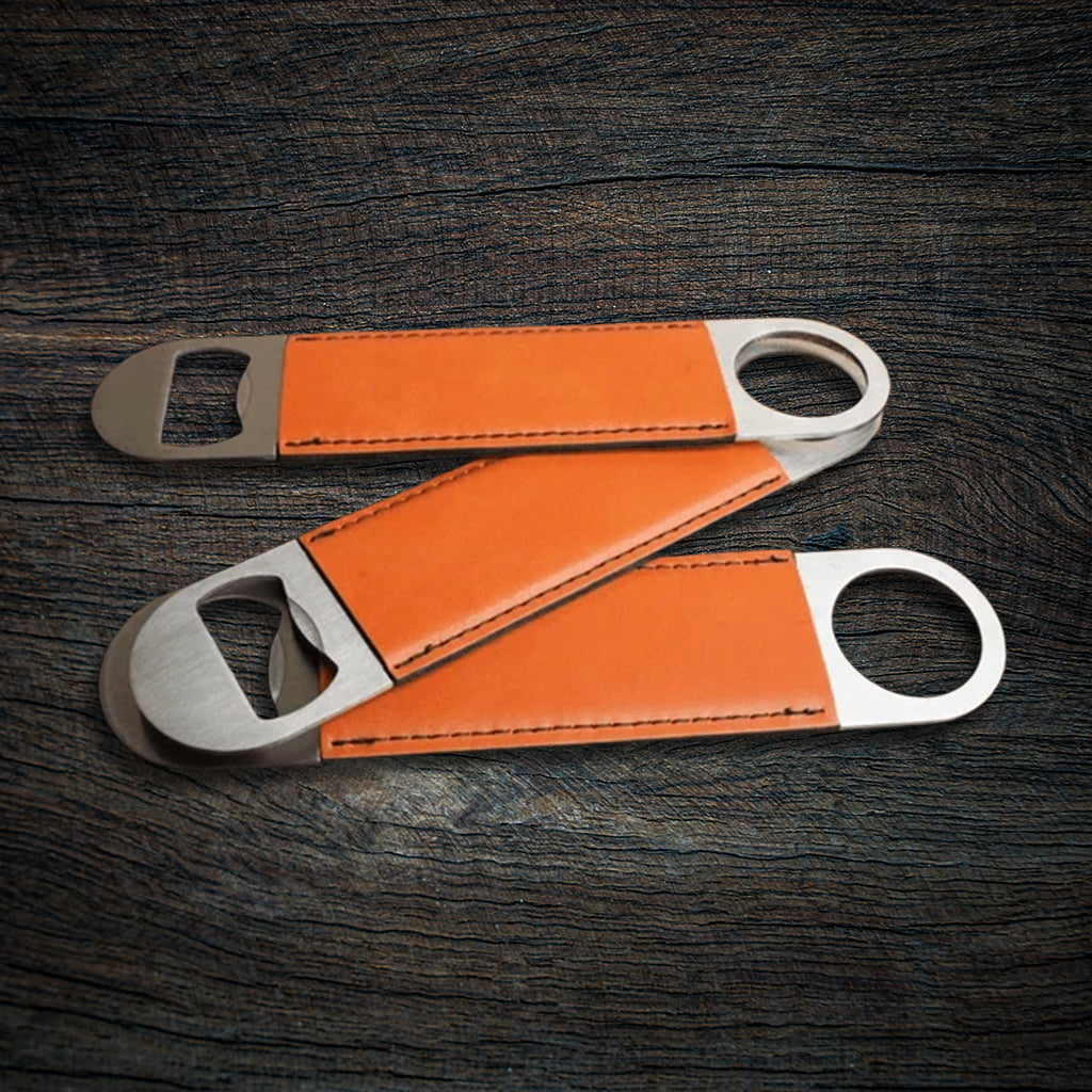 Custom Laser-Engraved Leatherette Speed Bottle Opener | Heavy-Duty Bar Blade