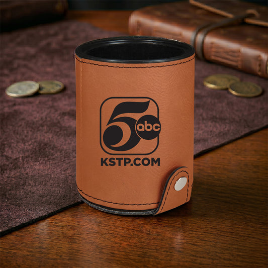 KSTP Custom Engraved Leatherette Dice Cup
