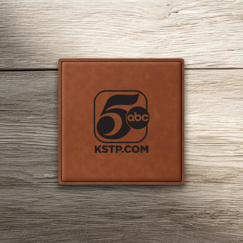 KSTP Custom Engraved Leatherette Coaster
