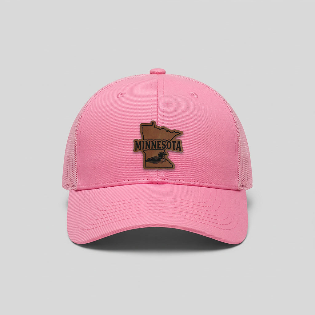 Minnesota Loon Leather Patch Yupoong Retro Trucker Hat