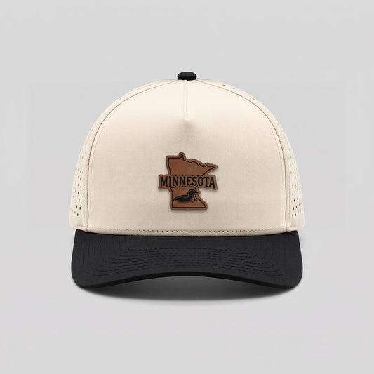 Minnesota Loon Leather Patch Water-Resistant Performance Snapback Hat