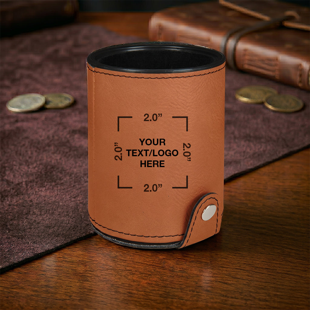 Custom Engraved Leatherette Dice Shaker Cup