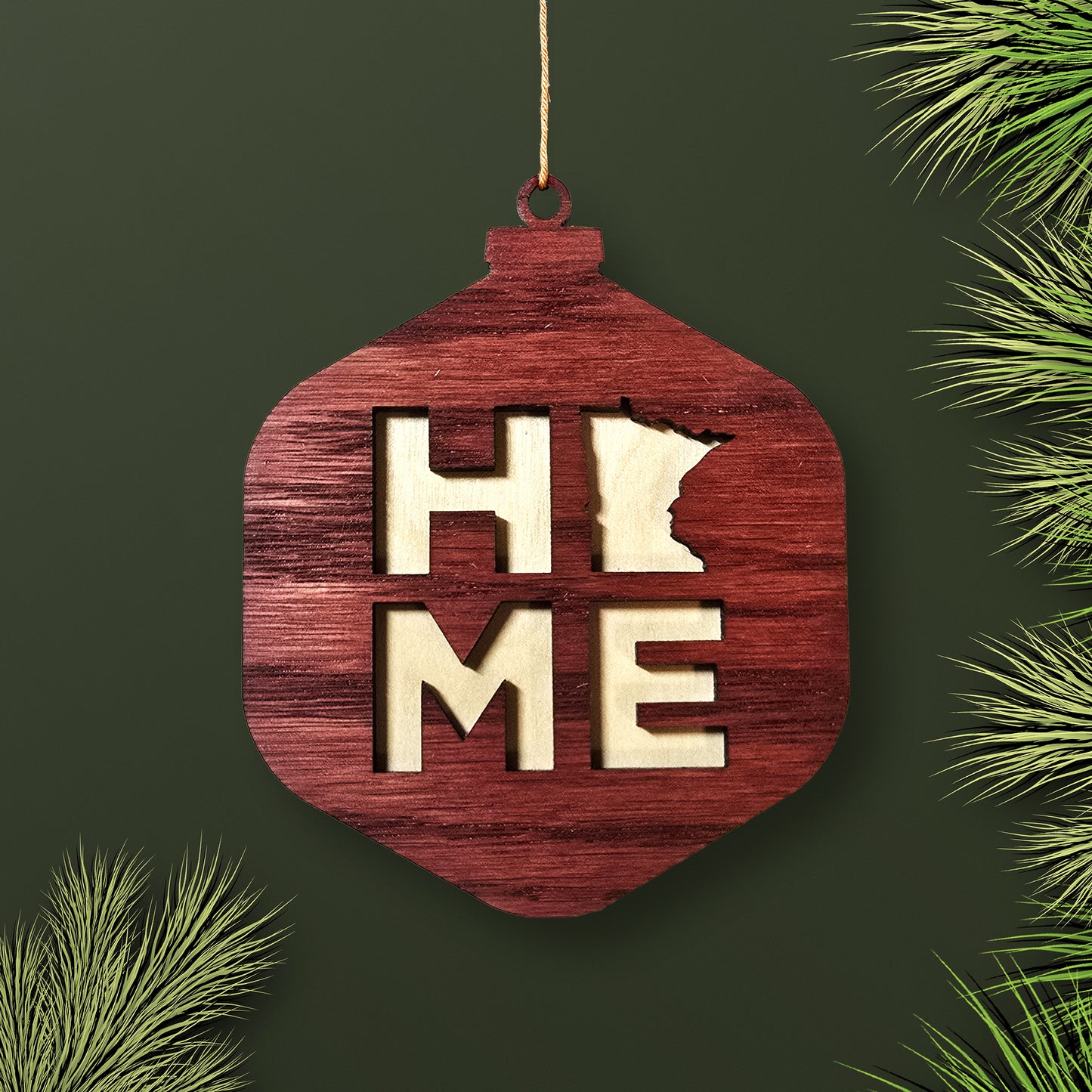 Retro Hex "HOME" Christmas Ornament
