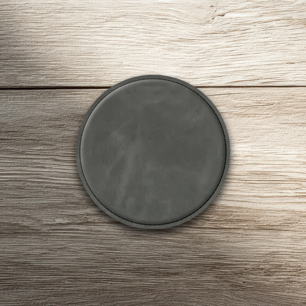 Custom Laser-Engraved Round Leatherette Coasters