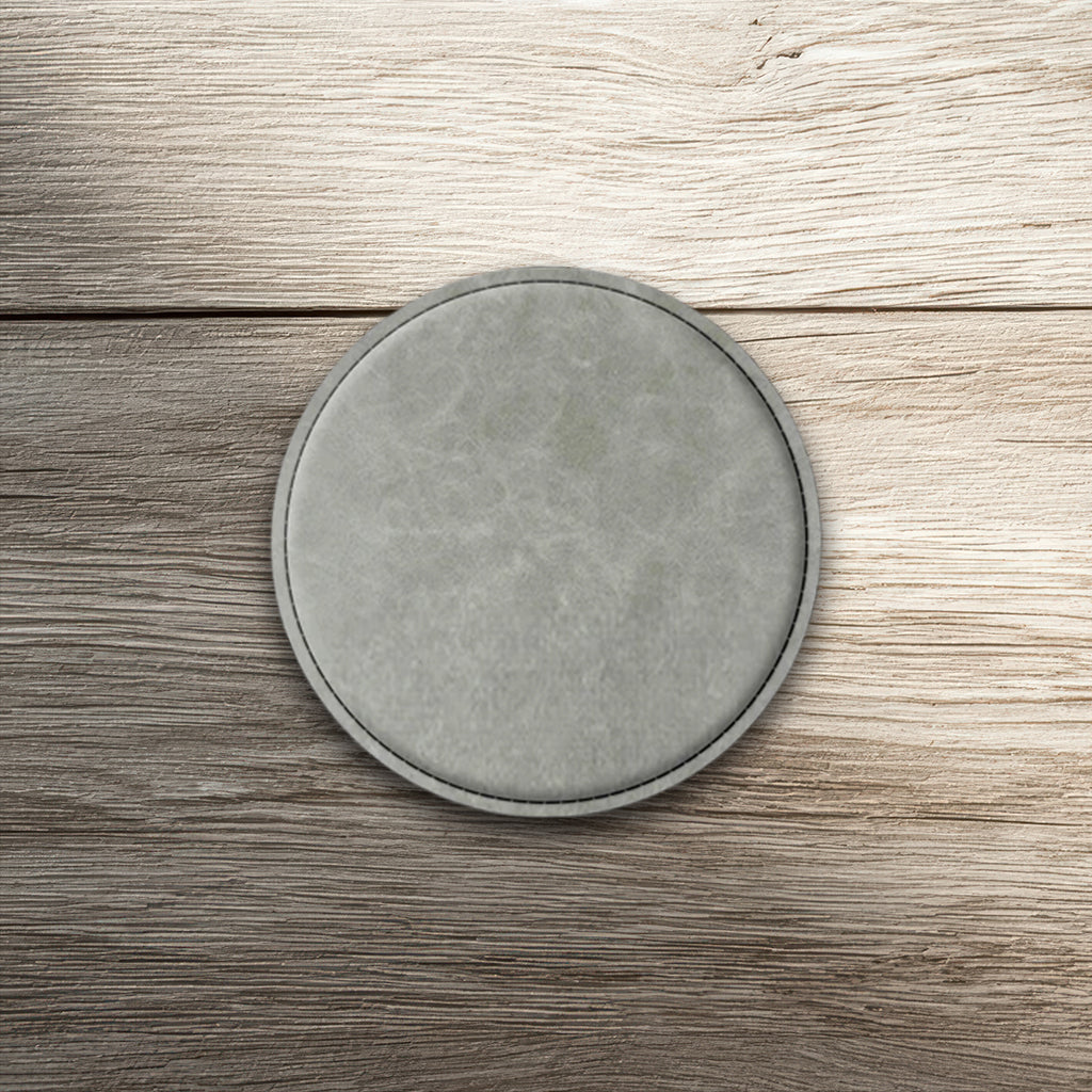 Custom Laser-Engraved Round Leatherette Coasters