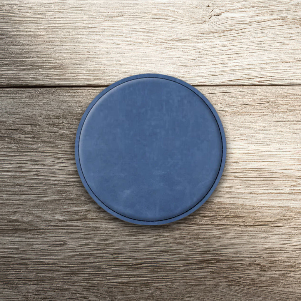 Custom Laser-Engraved Round Leatherette Coasters