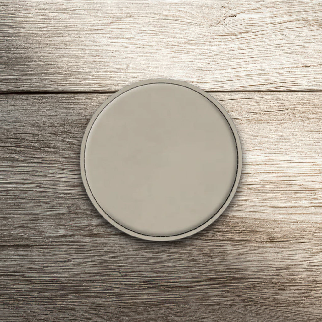 Custom Laser-Engraved Round Leatherette Coasters