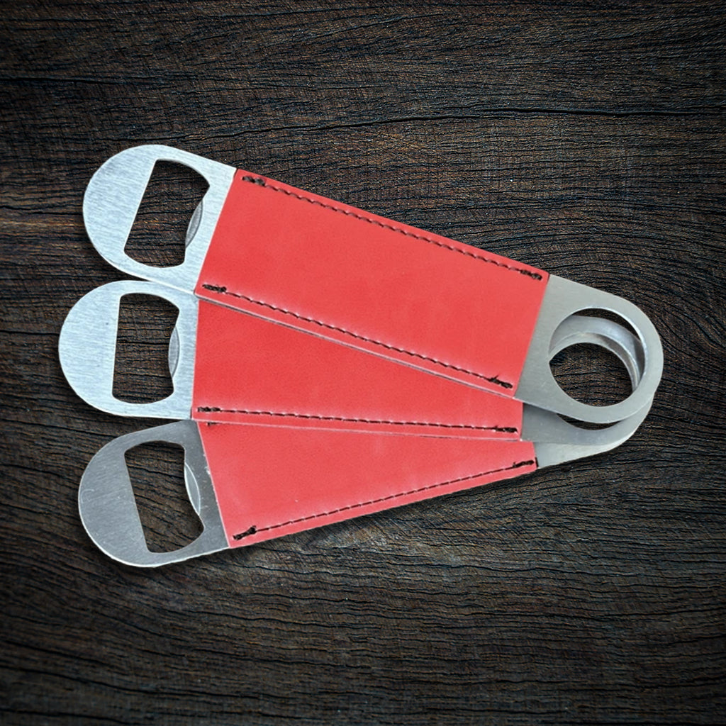 Custom Laser-Engraved Leatherette Speed Bottle Opener | Heavy-Duty Bar Blade